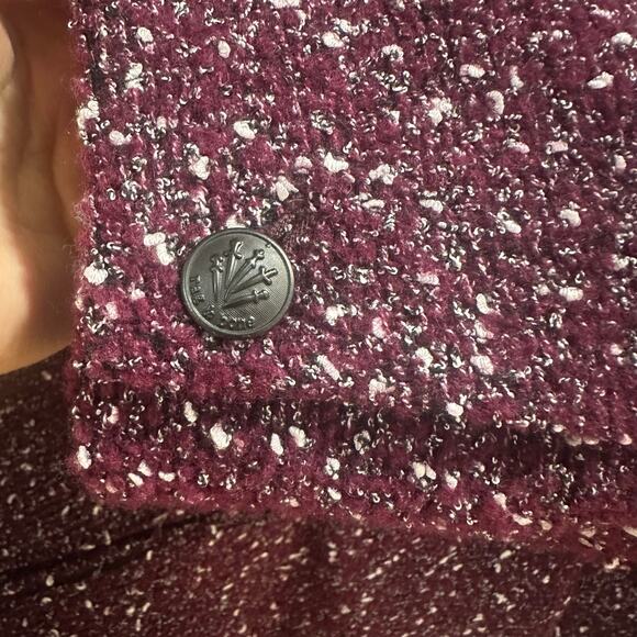 NWT $595 rag & bone Wool Blend Burgundy Valerie Tweed Blazer, Sz 12 (LL-1132) - Picture 7 of 13